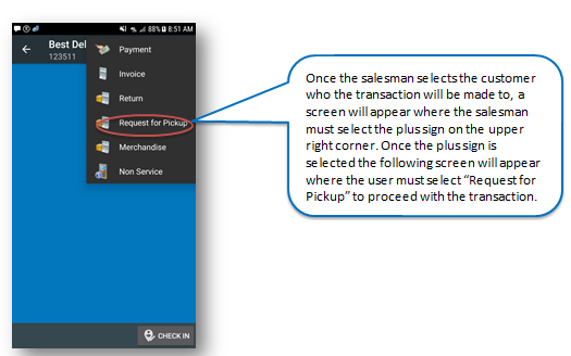 Request for Pickup