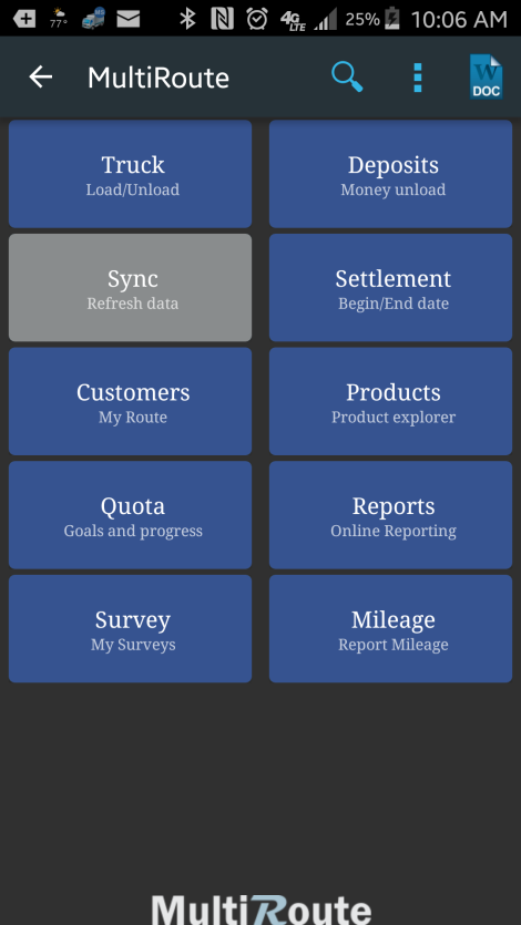 Salesforce software main-menu