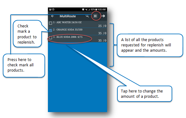 Truck replenish inventory