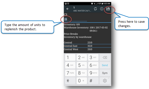 Truck replenish inventory