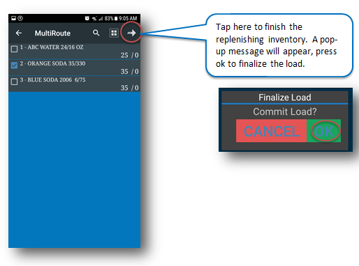 Truck replenish inventory